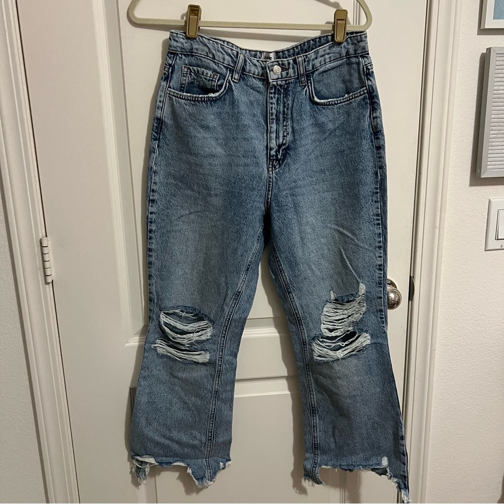 Distressed Blue Denim Jeans